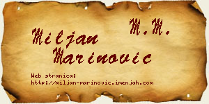 Miljan Marinović vizit kartica